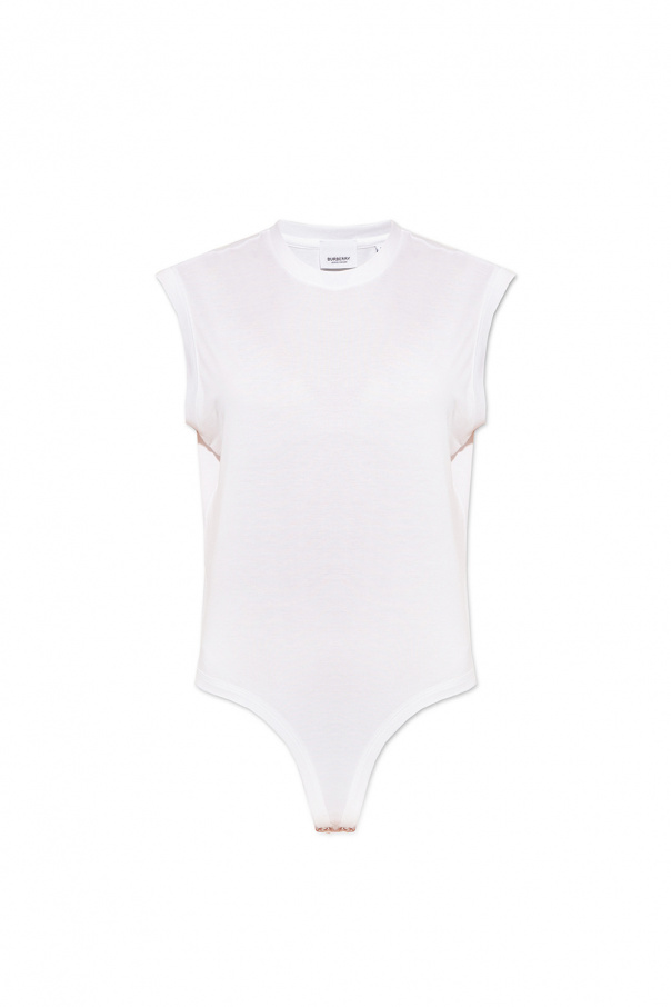 Burberry rufle good Icon Stripe body suit pale